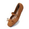 Knit Flats for Women Square Toe Flats Casual Ballet Flats with Ankle Strap,Washable Comfortable Dressy Mary Jane Flat