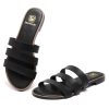 Women's Flat Sandals Dressy Open Toe Round Toe Slide Sandals Comfortable Casual Beach Slip on Slippers for Summer