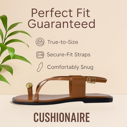 Corfu Flat Sandals for Women – Strappy Design with Toe Loop and Adjustable Ankle Strap – Lightweight Summer Dress Sandal