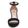 Women Open Toe Low Chunky Short Heels Ankle Strap Block Heel Sandals Party Dress Wedding Pump Shoes