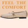 Mesh Ballet Flats for Women Adjustable Strap Mary Jane Flats Casual Office Shoes