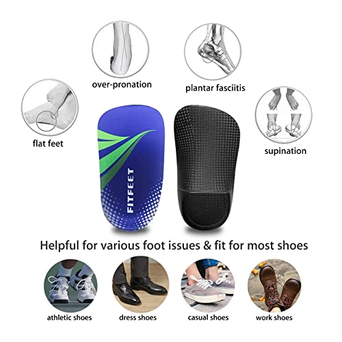3/4 Arch Support Insoles for Men and Women, Plantar Fasciitis Insoles, Orthotic Inserts for Flat Feet Over-Pronation, Rigid High