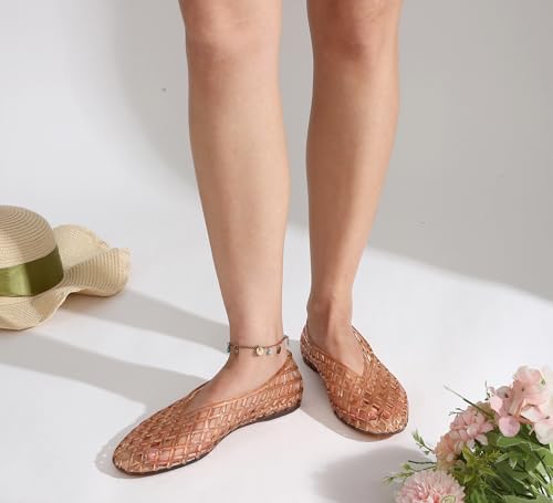 Women's Jelly Ballet Flats Mesh Casual Comfortable Jellies Shoes Clear Hollow Breathable Sandals