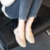 Knit Flats for Women Square Toe Flats Casual Ballet Flats with Ankle Strap,Mary Jane Shoes Women Comfortable for Dressy Office