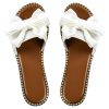 Women's Bow Knot Slides Open Toe Flat Sandals Summer Slip On Slippers