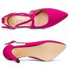 Womens 4" Pointed Toe D'Orsay Pumps Stilettos High Heel Crossed Ankle Strap Dress Shoes