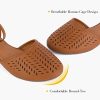Womens Roman Ankle Strap Cage Closed Toe Flat Sandals
