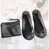Stylish Foldable Ballet Flats for Women Portable Roll Up Travel Shoes for Wedding Bridesmaid Includes Carrying Pouch