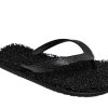 Flip Flops | Mens | Flat Classic Black | Exfoliating, Massaging and Relaxing | Comfortable & Lightweight Thong Sandals | 100%
