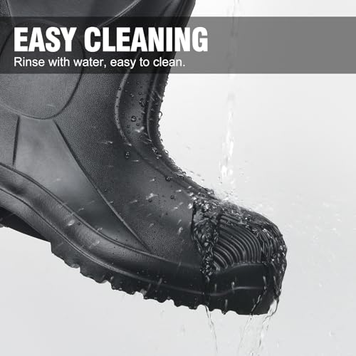 Ultra Lightweight Garden Boots, Seamless Waterproof Rain Boots, Durable Slip Resistant Work Boots Rubber Boots for Men Women