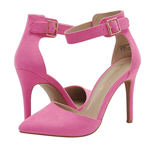 Oppointed-Ankle Women's Pointed Toe Ankle Strap D'Orsay High Heel Stiletto Pumps Shoes