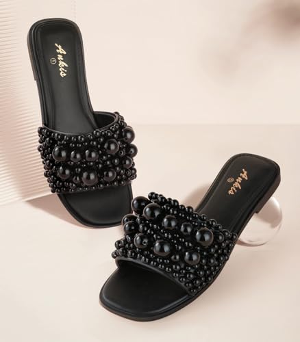 Black White Sandals Women Flat Sandals Comfortable Womens Slide Sandals Fashion Flat Sandals for Women 2025 Summer