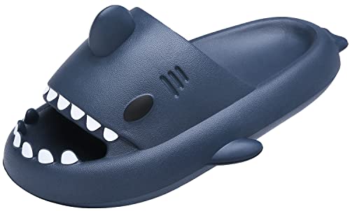 Men's and Women's Shark Slides Cloud Slippers Summer Novelty Open Toe Slide Sandals Anti-Slip Beach Pool Shower Shoes with