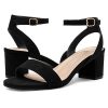 Women's Open Toe Ankle Strap Low Block Chunky Heels Sandals Party Dress Pumps Shoes