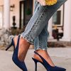 Womens Slingback Pointed Toe Stiletto Pumps Slip-on High Heels Office Lady Sandals Party Prom Dress Shoes
