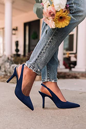 Womens Slingback Pointed Toe Stiletto Pumps Slip-on High Heels Office Lady Sandals Party Prom Dress Shoes