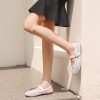 Women's Mesh Ballet Flats Round Toe Fishnet Ballerina Flats Buckle Strap Mary Jane Ballet Flats for Parties or Casual Dress