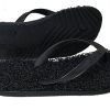 Flip Flops | Mens | Flat Classic Black | Exfoliating, Massaging and Relaxing | Comfortable & Lightweight Thong Sandals | 100%