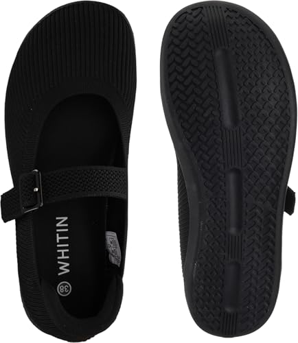 Womens Wide Toe Box Barefoot Mary Jane Flats + Zero Drop