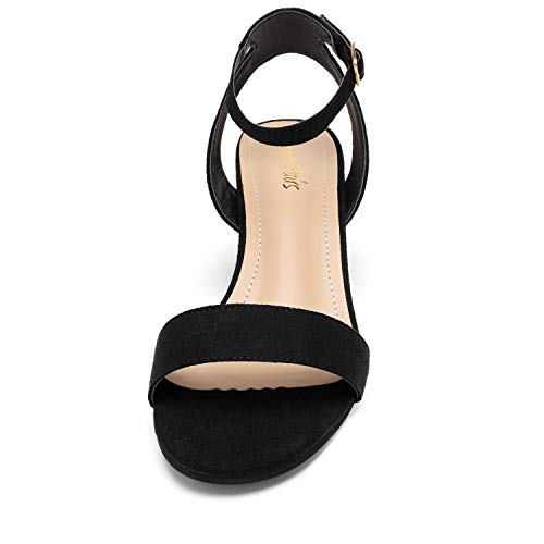 Women's Open Toe Ankle Strap Low Block Chunky Heels Sandals Party Dress Pumps Shoes