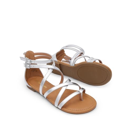 Women's Dressy Gladiator Summer Cross Strappy Sandals Comfort Flat Casual Beach Fisherman Thong Sandals