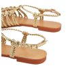 Women's Metallic Braided Slingback Sandals Casual Strappy Sandals