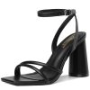 Block Heels Prom Heeled Sandals for Women Chunky Square Open Toe Strappy High Heels Ankle Strap Wedding Bridal Shoes High Heel