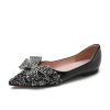 Flats Shoes Women Rhinestone Wedding Flats Comfort Pointed Toe Ballet Flat Shoe Low Heel Dress Shoes Sparkly Flats for Women