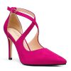 Womens 4" Pointed Toe D'Orsay Pumps Stilettos High Heel Crossed Ankle Strap Dress Shoes