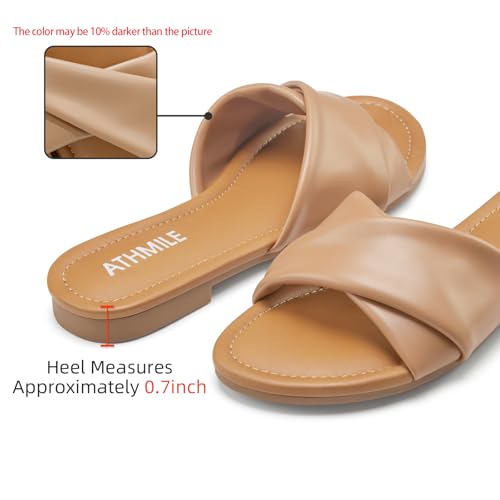 Sandals Women Dressy Summer Flat Comfortable Fashion Beach Cute Ladies Slides Leather Casual Dress Women's Sandals 2025 Size