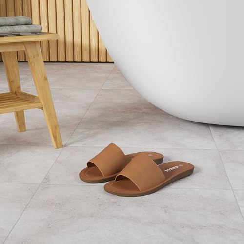 Shoes Efron-S Women Flip Flops Basic Plain Slippers Slip On Sandals Slides Casual Peep Toe Beach