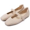 Women's Ballet Flats Shoes Square Toe Mary Jane Shoes Women Comfortable Knit Flats for Casual Wedding Office Dressy Business