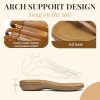 Womens Sandals Arch Support Summer Flat Gladiator Sandals Comfortable Beach Dressy Slides for Women