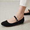 Mary Jane Flats for Women Leather Ballet Flats Shoes Round Toe Comfy Dressy Casual Work Flats with Ankle Strap