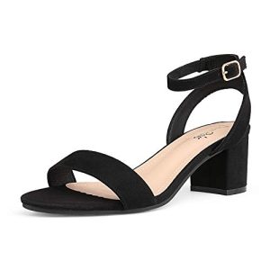 Women's Open Toe Ankle Strap Low Block Chunky Heels Sandals Party Dress Pumps Shoes