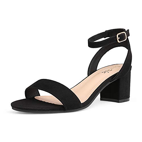 Women's Open Toe Ankle Strap Low Block Chunky Heels Sandals Party Dress Pumps Shoes
