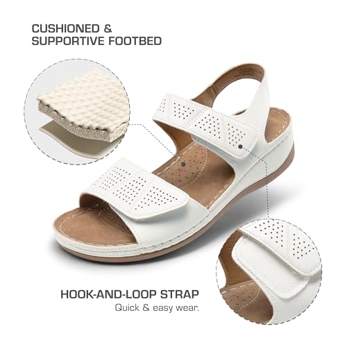 Women's Comfortable Dressy Flats Sandals Open Toe One Band Casual Walking Sandals for Summer