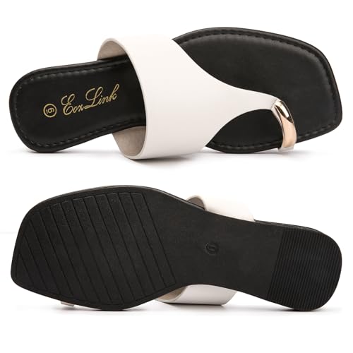 Women's Slide Sandals Ring Toe Flat Sandals Slip On Sandals Open Toe Flip Flop Thong Sandals Casual Summer Beach Sandals