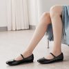 Mary Jane Flats for Women Leather Ballet Flats Shoes Round Toe Comfy Dressy Casual Work Flats with Ankle Strap