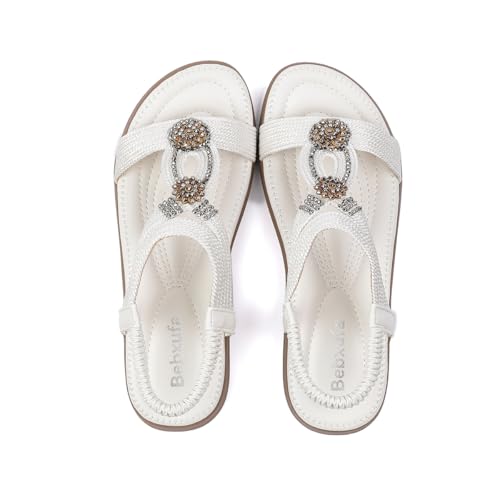 Clearance Women Flat Sandals wide-fit Arch Support Boho Braided Sandals Comfort Walking Beach Ankle Elastic Summer Shoes Black