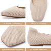 Women's Ballet Flats Shoes Square Toe Mary Jane Shoes Women Comfortable Knit Flats for Casual Wedding Office Dressy Business