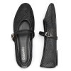 Mesh Ballet Flats for Women Round Toe Mary Jane Shoes Sexy Fishnet Trendy Dressy Ballerina Flat Shoes 2025
