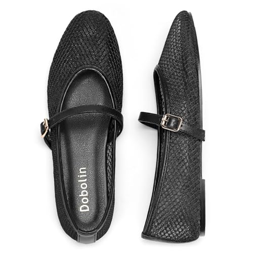 Mesh Ballet Flats for Women Round Toe Mary Jane Shoes Sexy Fishnet Trendy Dressy Ballerina Flat Shoes 2025