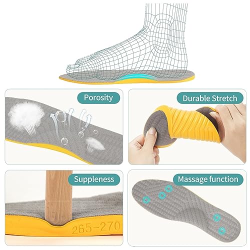 Supination Insoles for Over Supination & High Arch Support, Bow Legs Correcting Insoles,Women and Men O/X Leg Orthopedic