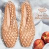 Women's Jelly Ballet Flats Mesh Casual Comfortable Jellies Shoes Clear Hollow Breathable Sandals