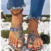 Women's Vacation Flat Sandals Toe Thong Slip on Bohemian Slides Sandal