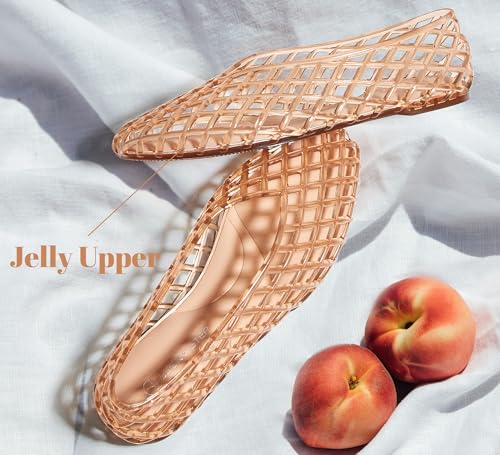 Women's Jelly Ballet Flats Mesh Casual Comfortable Jellies Shoes Clear Hollow Breathable Sandals
