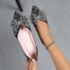 Flats Shoes Women Rhinestone Wedding Flats Comfort Pointed Toe Ballet Flat Shoe Low Heel Dress Shoes Sparkly Flats for Women