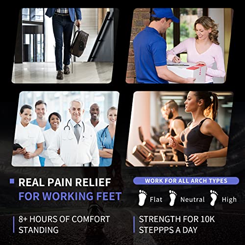 3/4 Arch Support Insoles for Men and Women, Plantar Fasciitis Insoles, Orthotic Inserts for Flat Feet Over-Pronation, Rigid High