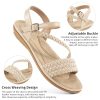 Dressy Womens Sandals Summer: Comfortable Strappy Flats Sandals Women - Breathable Walking Woman Shoes